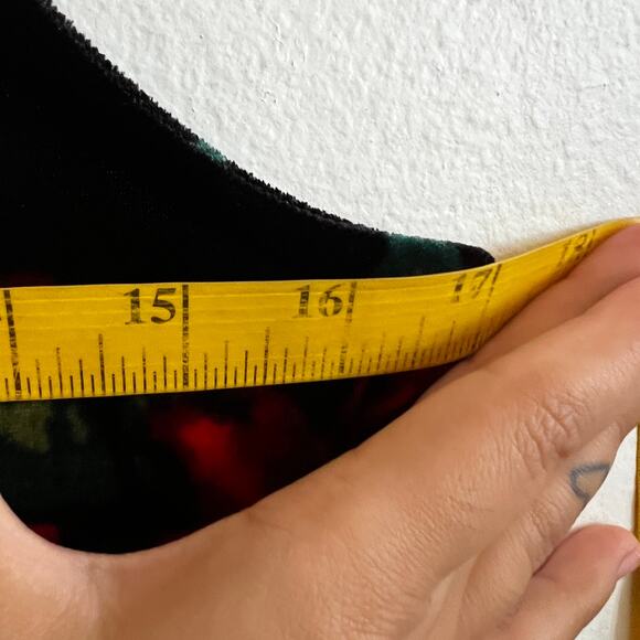 Black Floral‎ Velvet Mini Dress, Gothic Whimsigoth Coquette Grunge Small - Picture 7 of 7